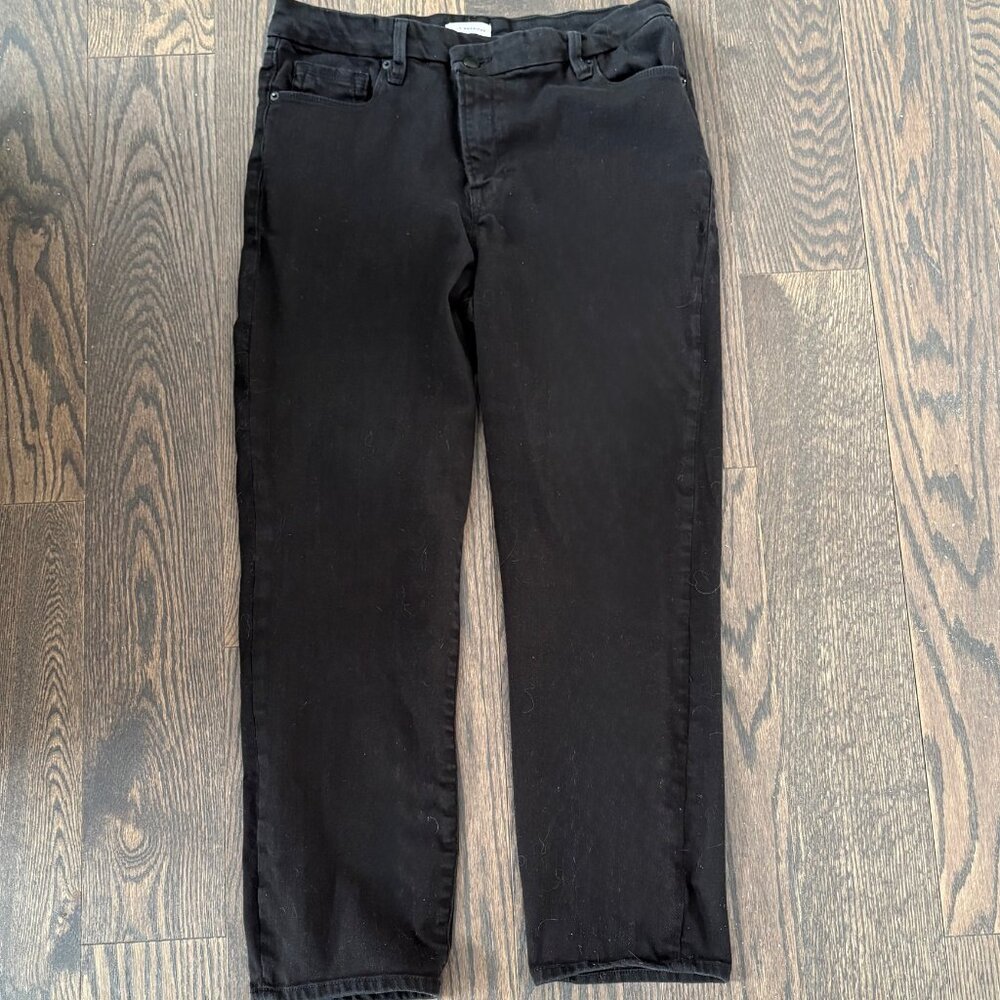 Good American Good Classic Black Jeans Crossover Waist.for nice fit  Size 14/ 32